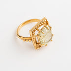 ANILLO IMPERIAL CUARZO LIMÓN: El Rayo de Luz en tu Corona Interior