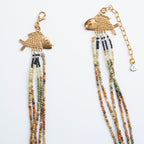 COLLAR PECES GRANATE VERDE FACETADO: El Resplandor Profundo del Océano