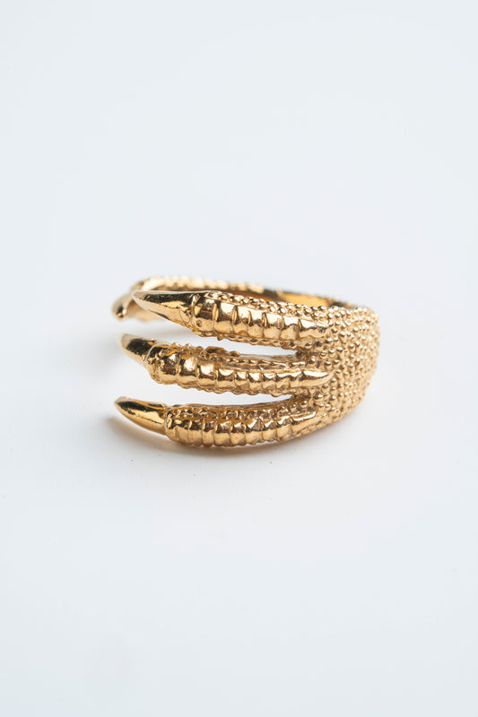 Anillo Garra de Pájaro: La sujeción dorada de la libertad.