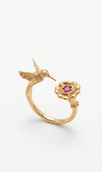 ANILLO COLIBRÍ EN FLOR: El Instante Eterno de la Naturaleza